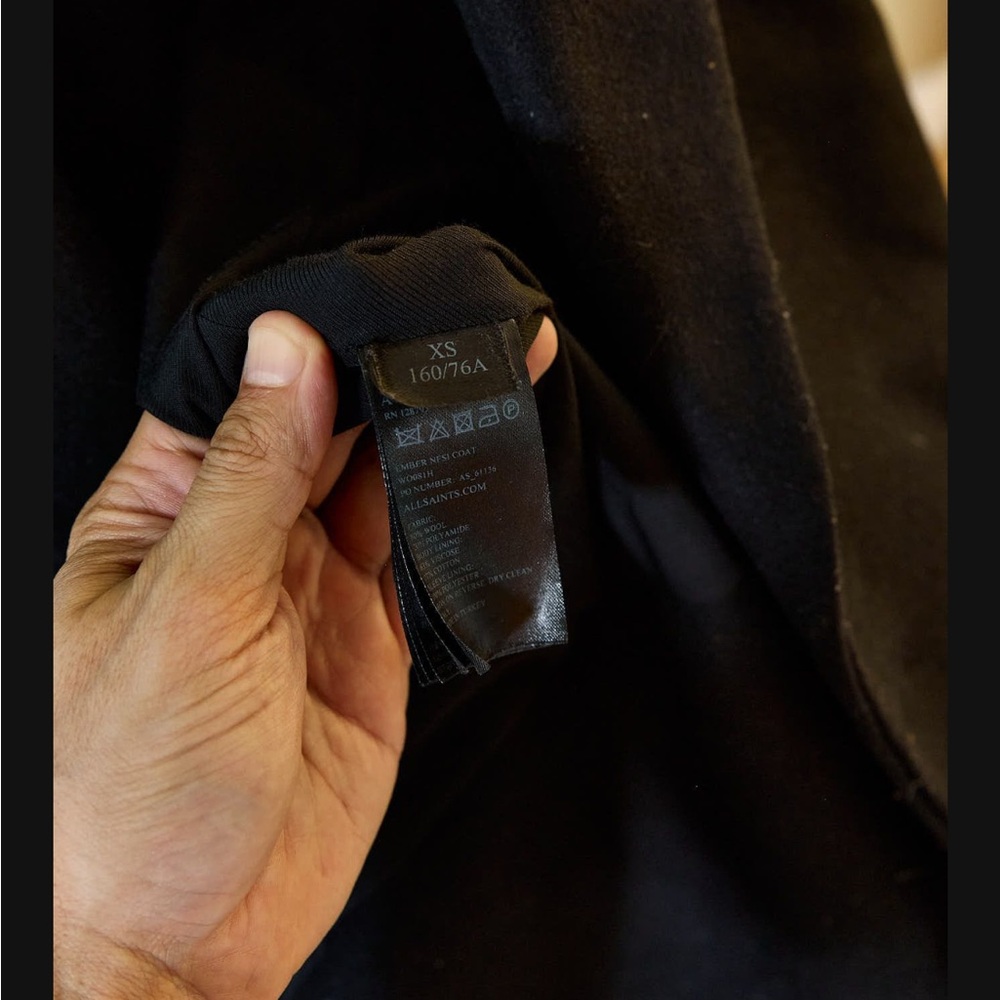Allsaints black wool coat - Picture 3 of 7